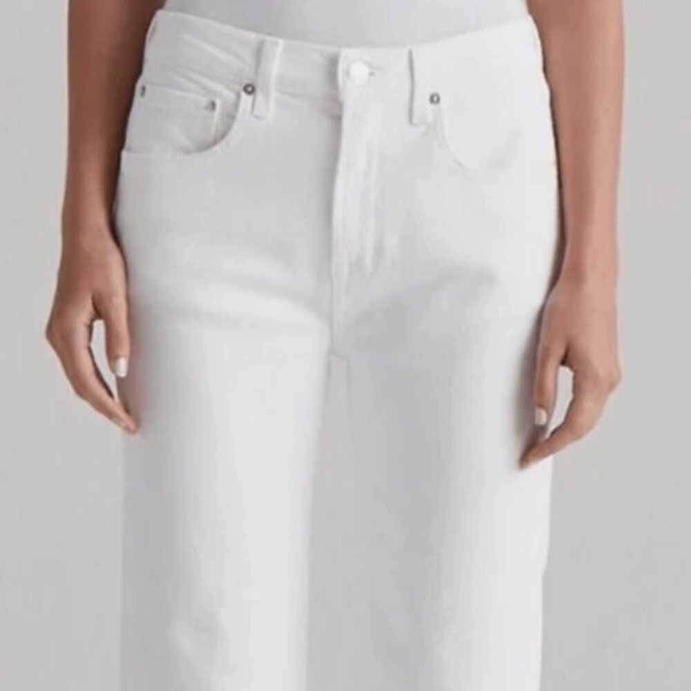 Edwin MARLI ANKLE Eggshell White Denim Wide Leg Jeans, Size 25
